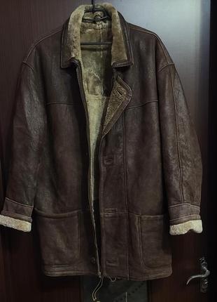 Мужская кожаная куртка дубленка от американского бренда cable car
