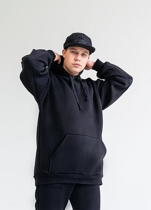 Худи для мужской оверсайз, трехниточный с начесом, худи трехнитка на флисе