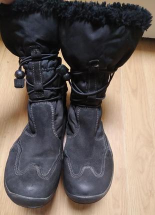 Черные высокие сапоги водонепроницаемые теплые теплые ботинки3 фото