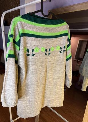 Кофта свитер свитшот с цветами серый цвет в чичина размер xs-s