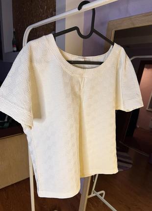 Блуза футболка сорочка біла оверсайз reserved з узором стильна розмір s-m