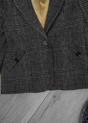 Пиджак для мальчика tu коричневый в клетку размер 110-116 (5-6 лет)3 фото
