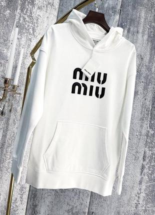 Белое худи миу миу miu miu