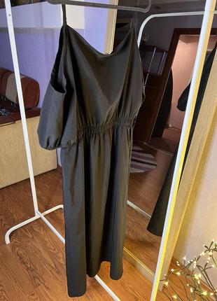 Сукня плаття сарафан чорна на гудзиках легке літня з відкритими плечима віскоза ідеальна жіноча розмір м2 фото