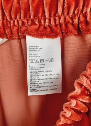 Терракотовая юбка из бархата размер l7 фото
