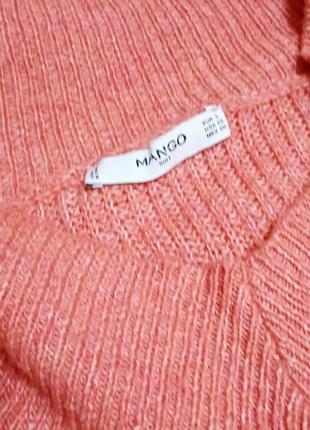 Вязаный свитер mango розового цвета8 фото