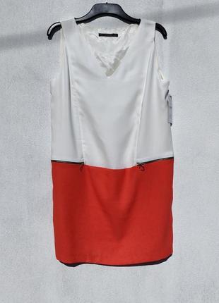 Новое платье zara белое с оранжевым