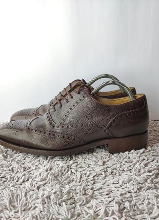 Кожаные туфли броги оксфорды g.k.м размер 43 стелька 27.5 см1 фото