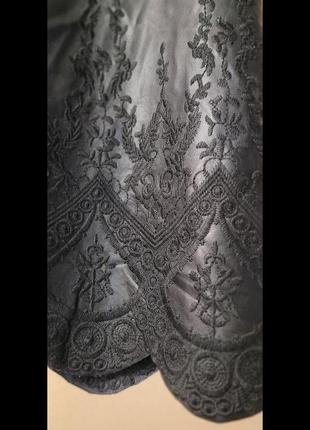 Кожаная юбка,  с вышивкой6 фото