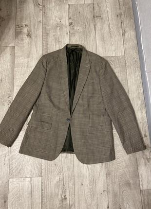 Новый мужской классический пиджак жакет в клетку river island размер 42r 48-504 фото