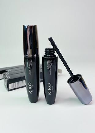 Туш для вій kiko milano maxi mod volume & definition mascara. подовжуюча туш для вій кіко мілано. туш для обʼєму вій