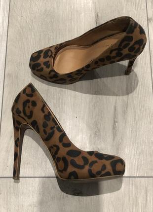 Леопардовые туфли на высоком каблуке3 фото