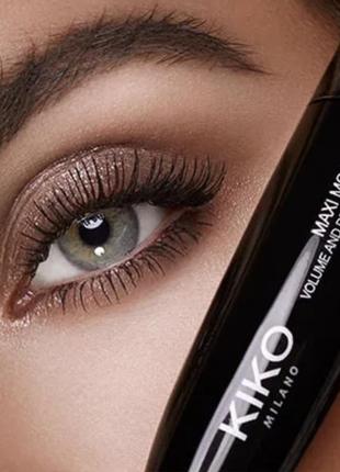 Туш для вій kiko milano maxi mod volume & definition mascara. подовжуюча туш для вій кіко мілано. туш для обʼєму вій3 фото