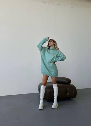 В'язаний светр туніка з вовни оверсайз