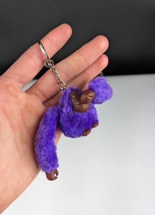 Фіолетовий брелок kipling, брелочки, мавпа kipling, брелок для сумки, фіолетова мавпа кіплінг2 фото