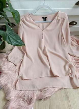 Элегантная блуза нюдового цвета бежевая блузка h&amp;m