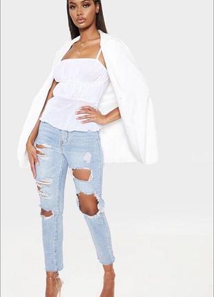 Біла майка на бретелях, білий топ.