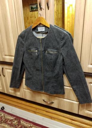 Жакет піджак джинсова куртка джинсовка сіра3 фото