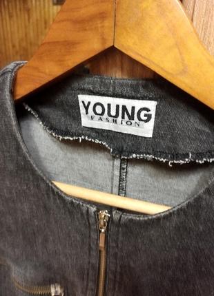 Жакет піджак джинсова куртка джинсовка сіра4 фото