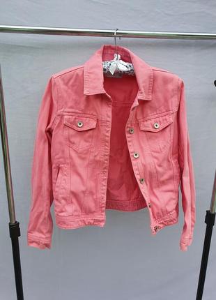 Розовый джинсовый пиджак ovs р.158 12-13 лет