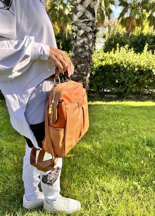 Сумка-рюкзак женская коричневая aron atelier 70038 фото