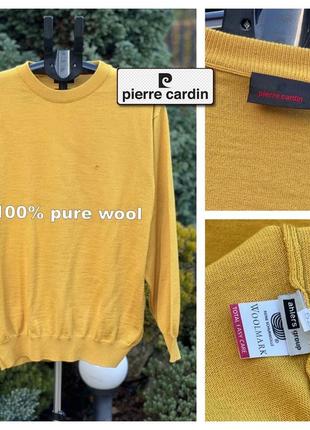 Pierre cardin франція оригінальний стильний теплий 100% pure new wool/шерсть джемпер світер кофта