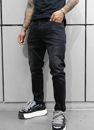 Чоловічі джинси / якісні джинси в чорному кольорі на кожен день