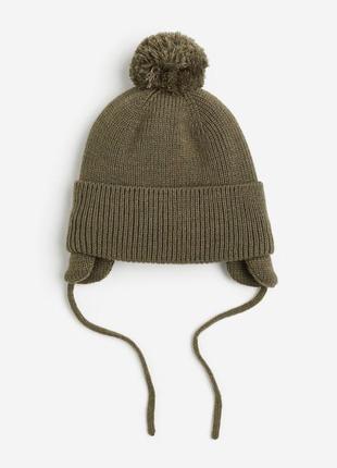 Дитяча зимова шапка на флісі на зав'язках1 фото