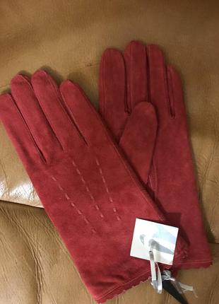 Перчатки замшеві нові на тонкі підкладці