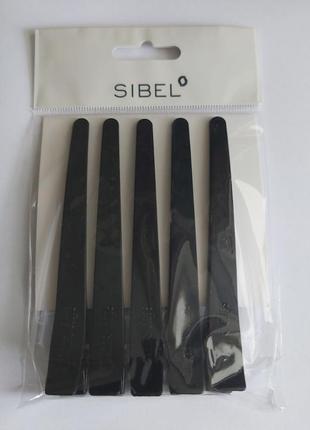 Зажимы для волос sibel 9340933 пластиковые черные 120 мм, 5 шт/уп.3 фото