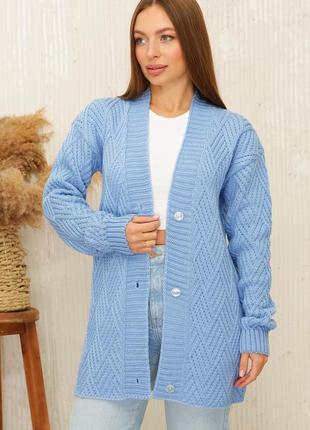 Вязаный оверсайз кардиган с шерстью теплый кардиган свободного кроя на пуговицах