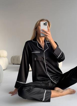Шелковая сатиновая пижама бренд victoria’s secret