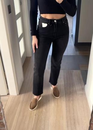 Новые стильные джинсы zara с высокой посадкой3 фото