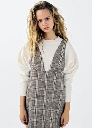 Сарафан в клетку под гольф или рубашку из новой коллекции zara размер xs,l
