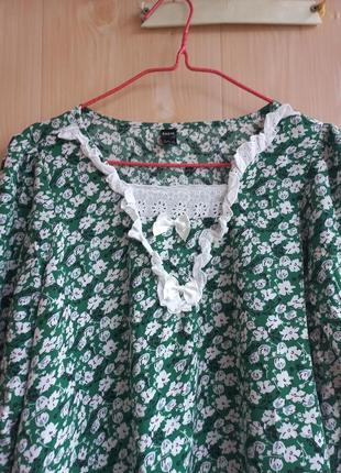 Стильная блуза сорочка shein с кружевными вставками4 фото