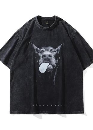 Футболка "варенка" unisex oversize doberman