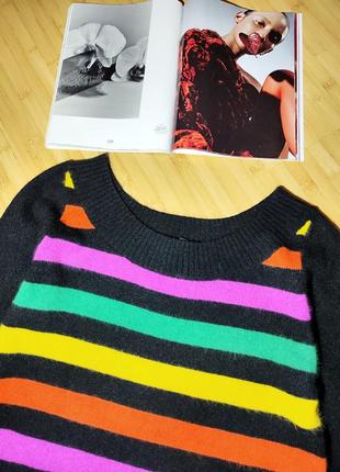 H&amp;м роскошный удлиненный свитер, туника 
 в яркие полоски с карманами 

50% ангора5 фото