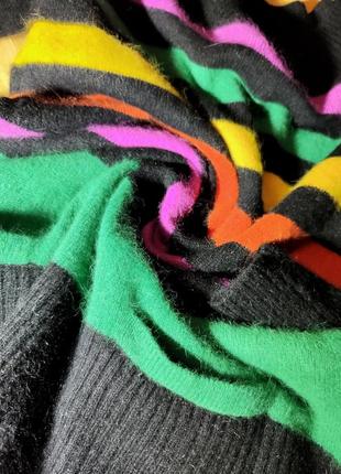 H&amp;м роскошный удлиненный свитер, туника 
 в яркие полоски с карманами 

50% ангора10 фото