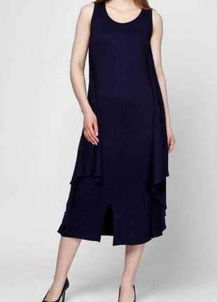 Стильне трикотажне плаття майка asos. розмір на бірці 36. сукня в дрібний рубчик. знизу спереду посе