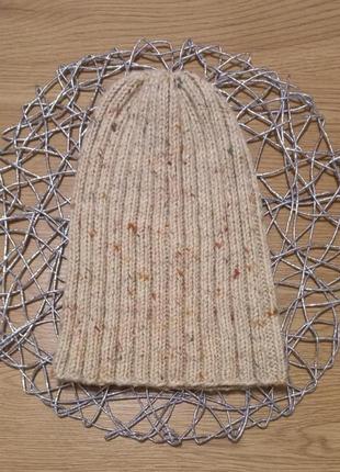 Шапка шапочка бежева коричнева кольорова