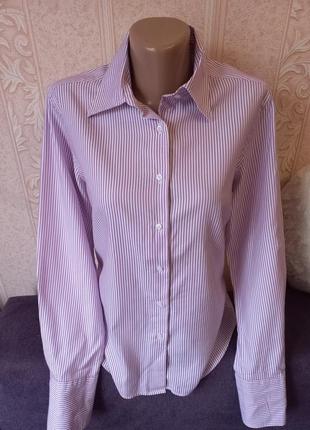 Фиолетовая сиреневая блуза рубашка сорочка приталенная6 фото