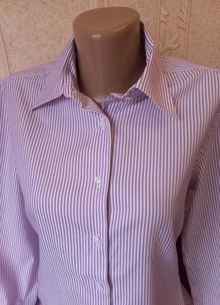 Фиолетовая сиреневая блуза рубашка сорочка приталенная3 фото