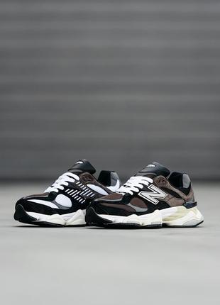 Женские кроссовки new balance 9060 black/brown