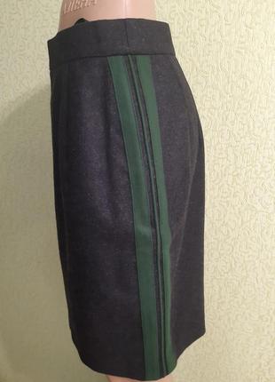 Кашемировая юбка с лампасами юбка из шерсти и кашемира1 фото