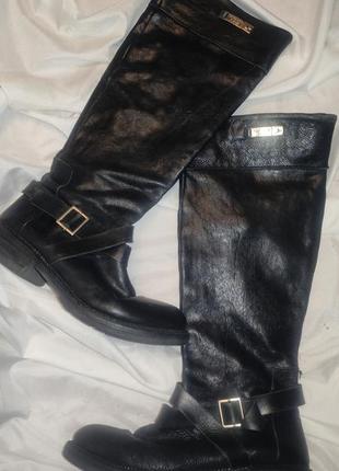 23 устілки чоботи versace jeans шкіряні чорні оригінал