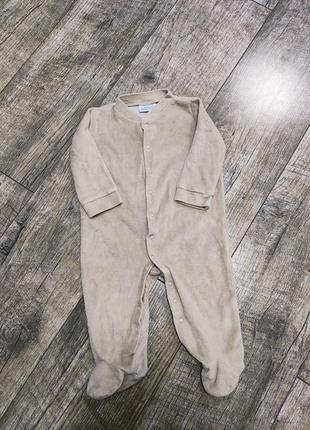 Человечек, слип велюровый, so cute, р. 68, 3-6мес., длинна 54см