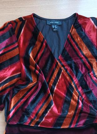Велюровая блуза топ р. м new look стрейч бархат6 фото