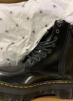 Ботинки на платформе оригинал dr. martens jadon smooth leather platform boots black шкіра платформа