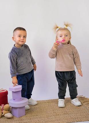 Велюровый костюм детский на флисе, велюровой костюм детский, теплый костюм велюровый на флисе