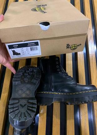 Ботинки на платформе оригинал dr. martens jadon smooth leather platform boots black шкіра платформа7 фото